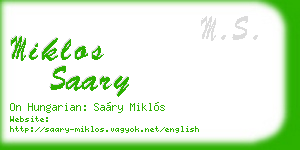 miklos saary business card